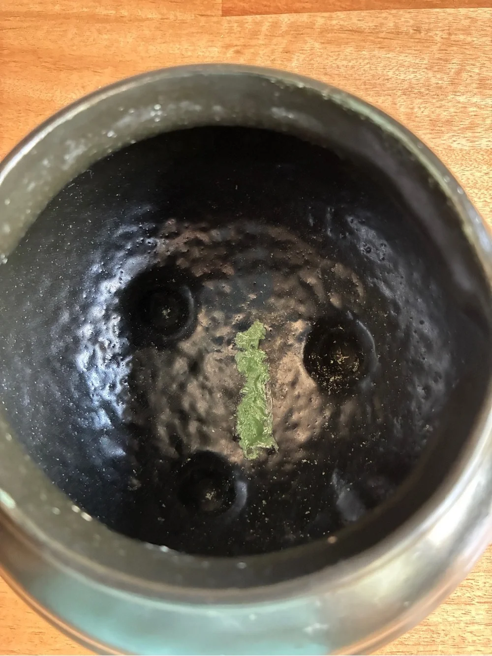 Pottery~Black~3 Footed~Double Handled~BeanPot/Cauldron 5” x6”